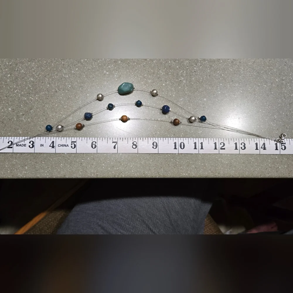 Maurices Blue and Silver Beaded Necklace - Picture 4 of 4